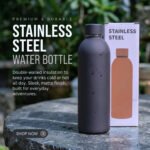 Buy Matte Black Stainless Steel Water Bottle 500ml at ৳800